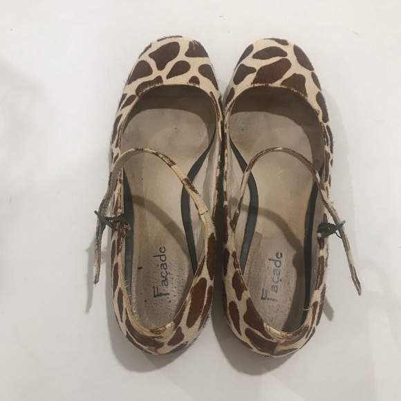 Facade Cow hide natural size 8 M Mary Jane flats - Picture 4 of 8